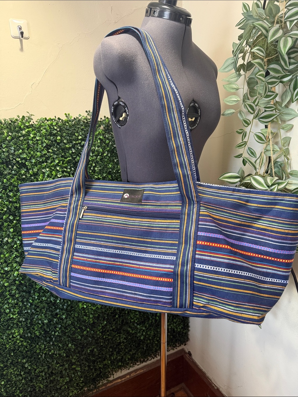 Striped Multi-Color Yoga Tote Bag